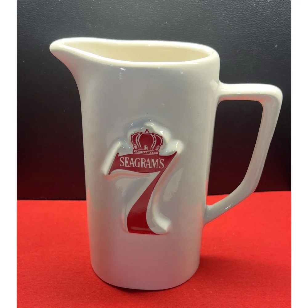 Vintage Seagrams 7‎ Crown Whiskey Ceramic Bar Pitcher
